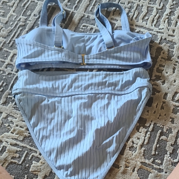 Blue Ribbed Bikini Set - Picture 3 of 3